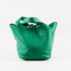 Hermes Picotin 22 Vert Vertigo Clemence PHW A Stamp