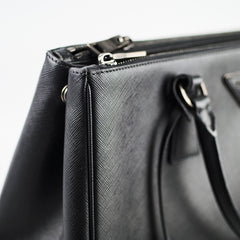 Prada Large Galleria Bag Black Saffiano, Black Hardware