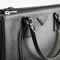 Prada Large Galleria Bag Black Saffiano, Black Hardware