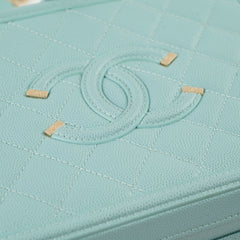 Chanel CC Filigree Vanity Tiffany Blue Caviar
