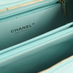 Chanel CC Filigree Vanity Tiffany Blue Caviar