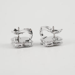 Van Cleef & Arpels Vintage Alhambra Guilloche Earrings WG