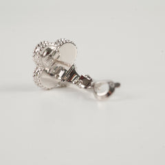 Van Cleef & Arpels Vintage Alhambra Guilloche Earrings WG