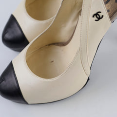 Chanel Sling Back High Heel Size 37 Cream