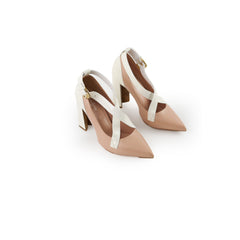 Louis Vuitton Leather Pumps Size 37.5 Pink/Cream