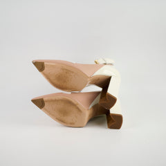 Louis Vuitton Leather Pumps Size 37.5 Pink/Cream