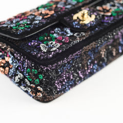Chanel 23K Floral Sequins Mini Rectangular Black (Microchipped)