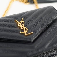 Saint Laurent Cassandre Envelope Wallet on Chain Black