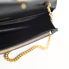 Saint Laurent Cassandre Envelope Wallet on Chain Black