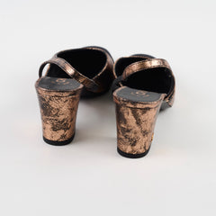 Chanel Slingback Heels Copper/Bronze - Size 35