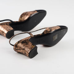 Chanel Slingback Heels Copper/Bronze - Size 35