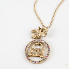 Chanel Bow & Bell Crystal Necklace Costume Jewellery