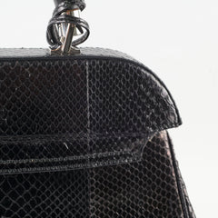 Gucci Snakeskin Large Top Handle Bag Black