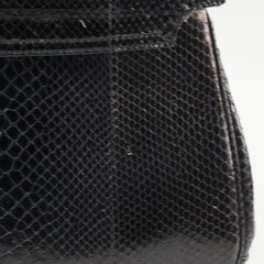 Gucci Snakeskin Large Top Handle Bag Black