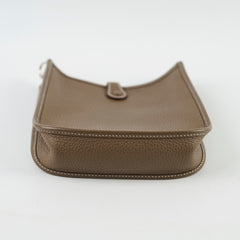 Hermes Evelyne TPM Mini Etoupe Clemence Palladium HW Z Stamp