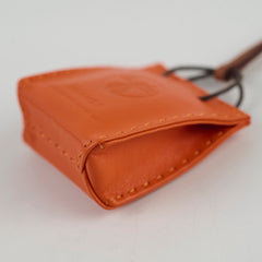 Hermes Orange Shopping Bag Charm