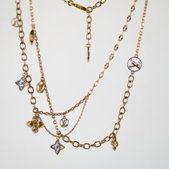 Louis Vuitton Gold Tone Necklace with Charms Costume Jewellery
