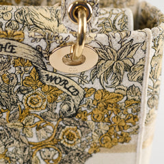 Dior Medium D-Lite Bag Latte Broderie Autour De Monde