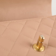 Chanel Mini Rectangular Top Handle Flap Beige