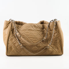 Chanel CC Quilted Tote Beige