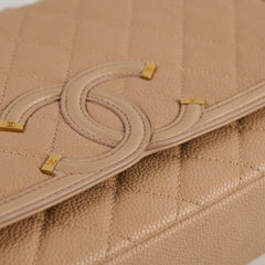 Chanel Filigree Flap Caviar Beige