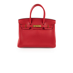 Hermes Birkin 30 Rouge Casaque P Square Stamp PHW