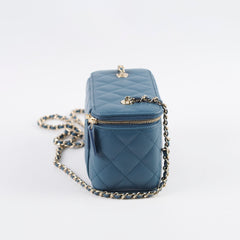 Chanel Box Vanity Case 26C Blue Caviar
