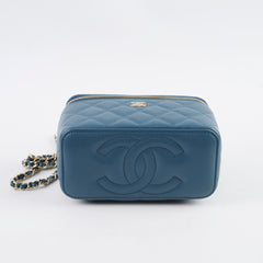 Chanel Box Vanity Case 26C Blue Caviar
