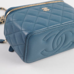 Chanel Box Vanity Case 26C Blue Caviar