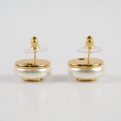 Chanel Black CC Pearl Earrings Costume Jewellery
