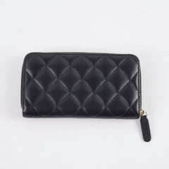Chanel Medium Zippy Wallet Lambskin Black