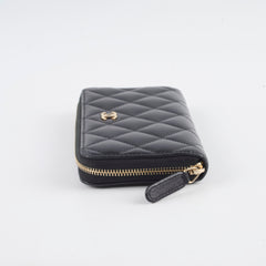 Chanel Medium Zippy Wallet Lambskin Black