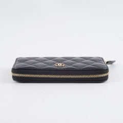 Chanel Medium Zippy Wallet Lambskin Black