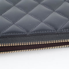 Chanel Medium Zippy Wallet Lambskin Black
