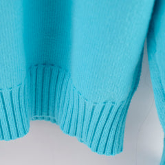 Chanel Knit Jumper Aqua Blue - Size 36