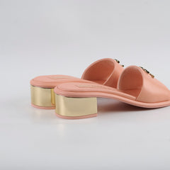 Chanel 23K Heeled Sandals Peach - Size 39