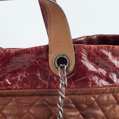 Chanel Burgundy Quilted Calfskin Mix Tote