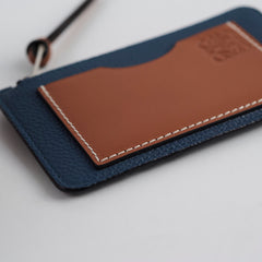 Loewe Coin Cardholder Navy/ Tan