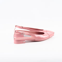 Chanel Patent Cap Toe Slingbacks Pink Size 38.5 C