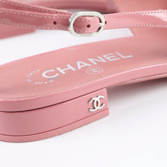 Chanel Patent Cap Toe Slingbacks Pink Size 38.5 C