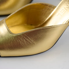 Chanel Heels with Bow Ankle Strap Gold - Size 39