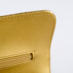 Chanel Classic Flap Small Croc Embossed Gold