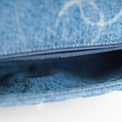 Chanel CC Quilted Denim Flap SHW Blue