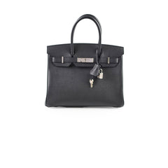 Hermes Birkin 30 Epsom PHW B Stamp Black