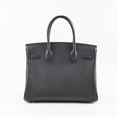 Hermes Birkin 30 Epsom PHW B Stamp Black