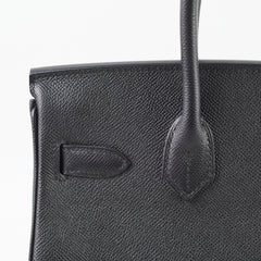 Hermes Birkin 30 Epsom PHW B Stamp Black