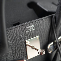 Hermes Birkin 30 Epsom PHW B Stamp Black