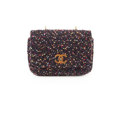 Chanel Wood Top Handle Tweed Bag
