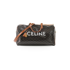 Celine Large Travel Bag Triomphe Canvas/Calfskin Leather Brown