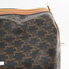 Celine Large Travel Bag Triomphe Canvas/Calfskin Leather Brown